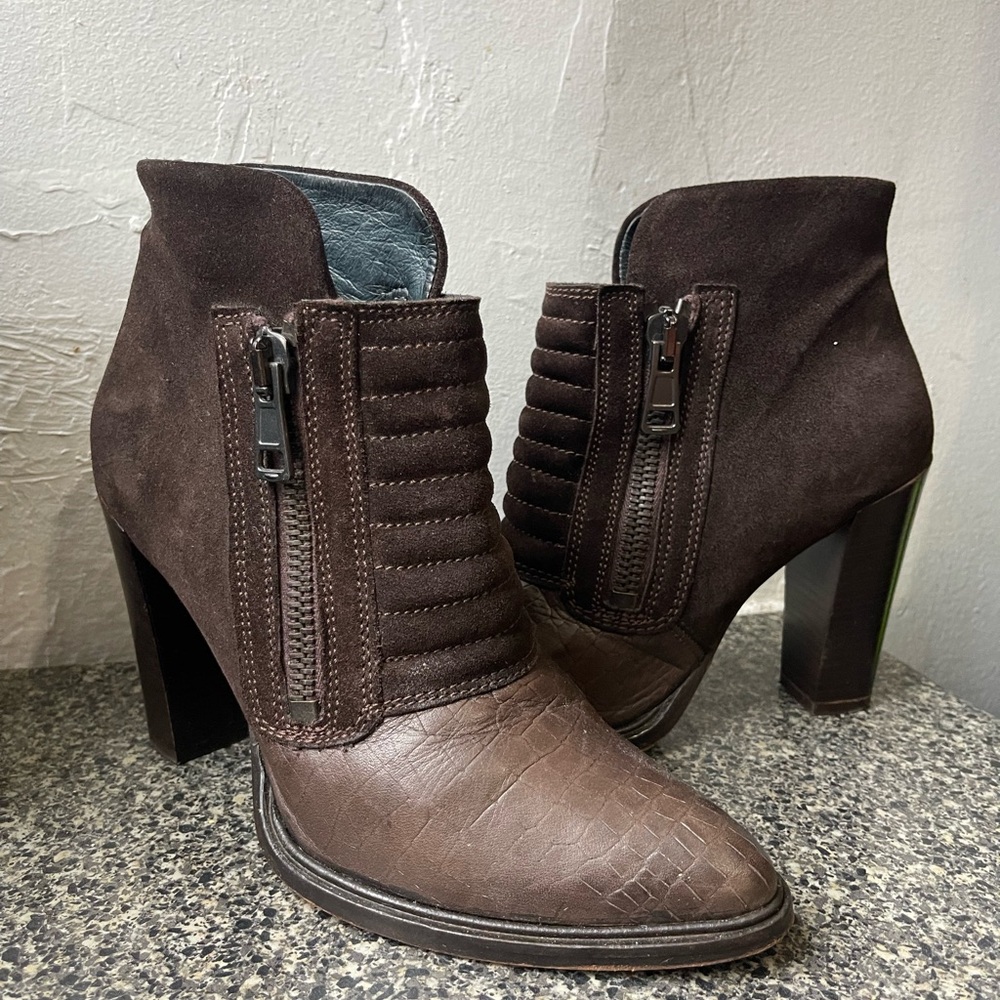 AllSaints suede and leather botilions